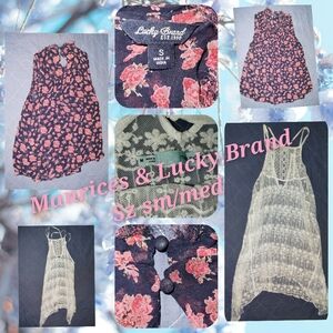 💯💯Bundle Lucky Brand sheer tank top small Floral & maurices Med White Lace